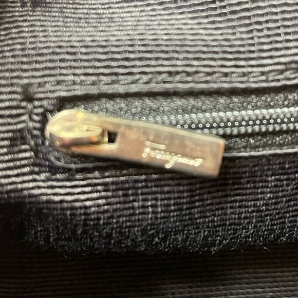 Salvatore Ferragamo AU-21 6841 Gray Signature Logo Canvas Satchel Leather - Picture 11 of 15